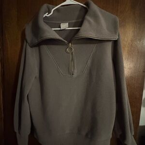 Varley Women’s Taupe Zip-Up Sweater